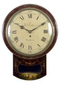 A Regency mahogany drop-dial wall timepiece The dial with spurious signature...  A Regency