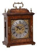 A fine and rare William III walnut veneered table clock with pull...  A fine and rare William III
