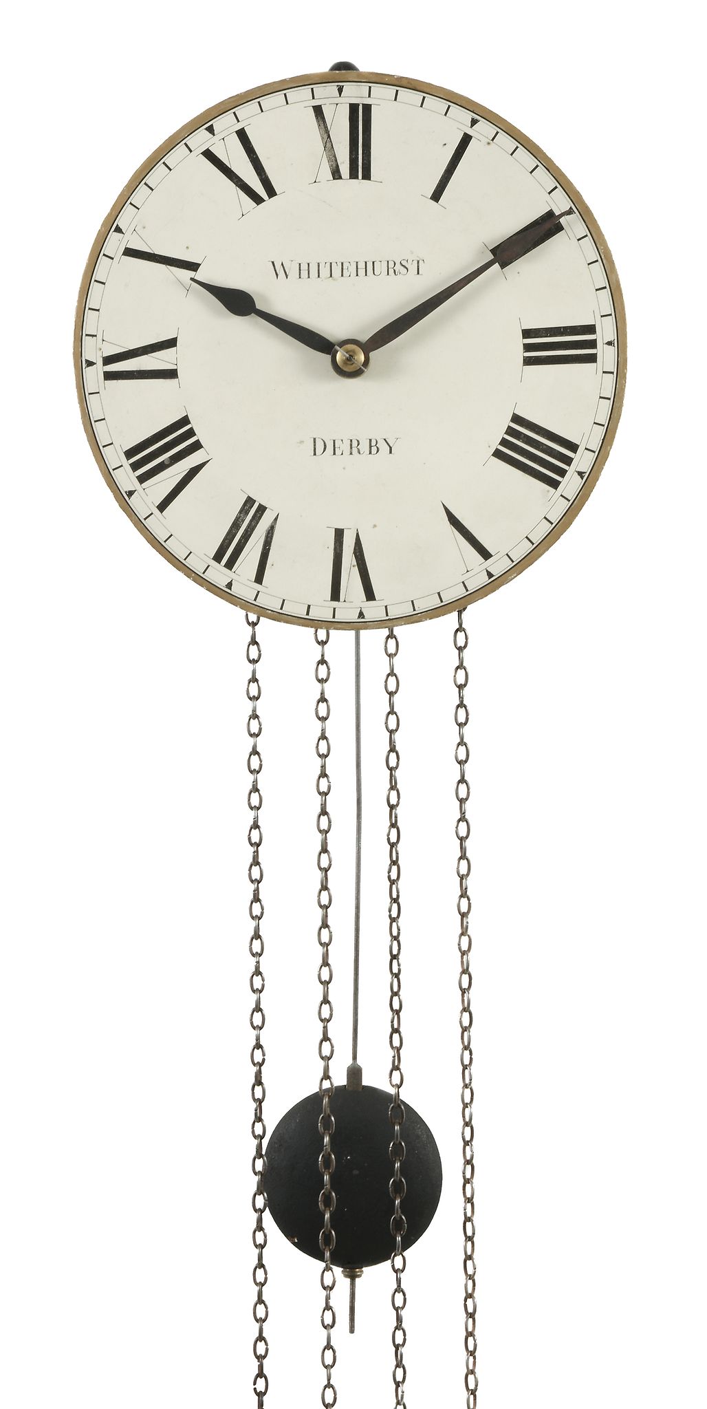 A William IV weight-driven hook-and-spike wall clock Whitehurst and Son, Derby  A William IV