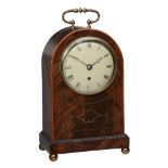 A Regency small brass inlaid mahogany bracket timepiece John Bunyea Sharpe  A Regency small brass