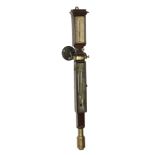 A rare Victorian mahogany mercury cistern tube marine stick barometer with...  A rare Victorian