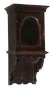 A rare small oak hooded wall clock case Anonymous  A rare small oak hooded wall clock case