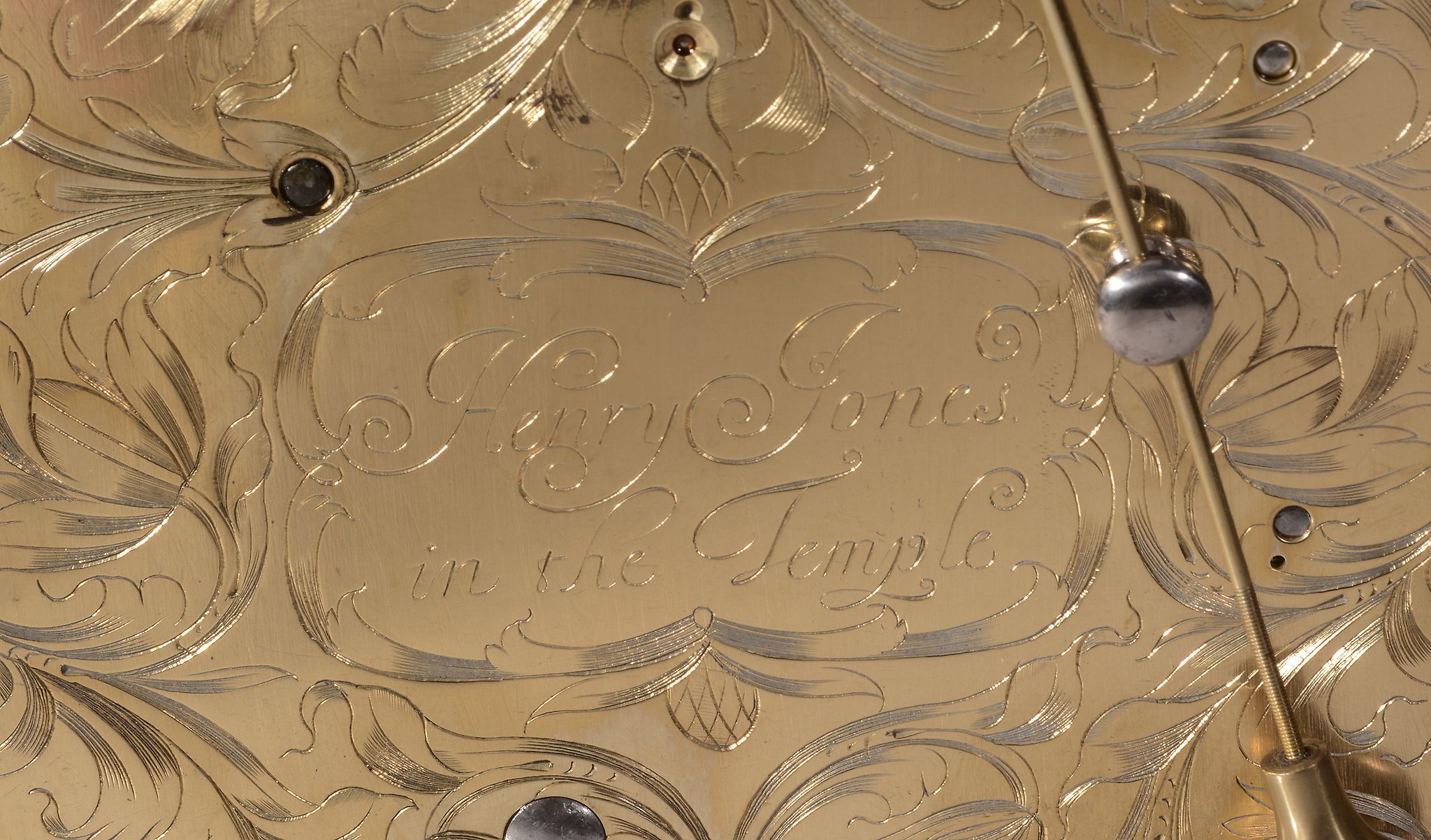 A fine James II gilt brass mounted ebony small basket top table timepiece with silent-pull quarter- - Image 6 of 6