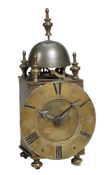An Italian iron and brass small chamber clock Unsigned  An Italian iron and brass small chamber