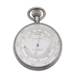 A Victorian silver cased aneroid pocket barometer with altimeter scale and...  A Victorian silver