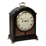 A Regency brass mounted ebonised bracket clock Gammon, Birmingham  A Regency brass mounted