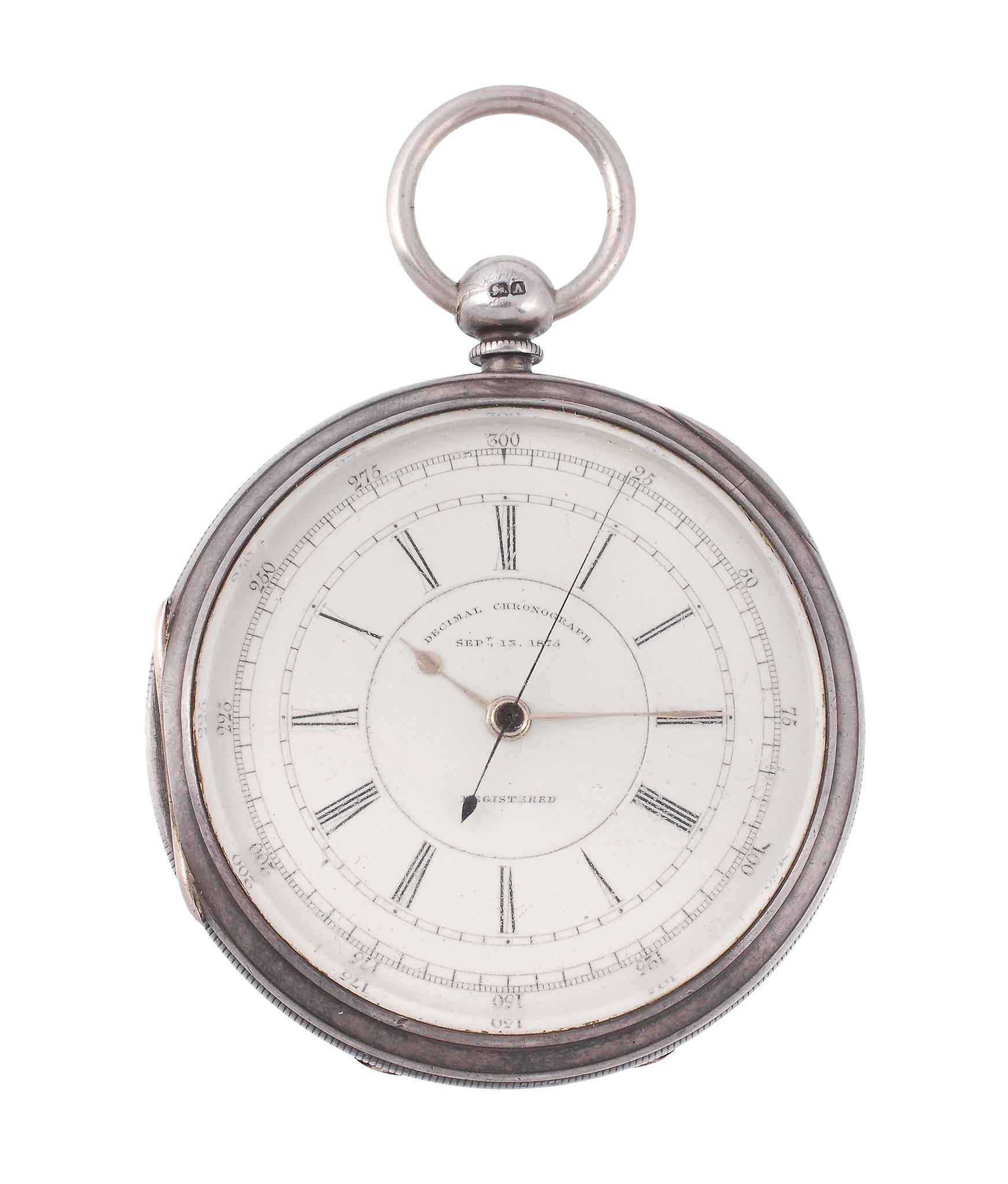 John Lecomber, a silver open face chronograph open face pocket watch  John Lecomber, a silver open