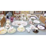 An assortment of mostly British and Continental ceramics and glass, to include, Dresden, Royal Crown