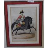 A group of seven hand-coloured lithographs of Military Officers, various sizes -7