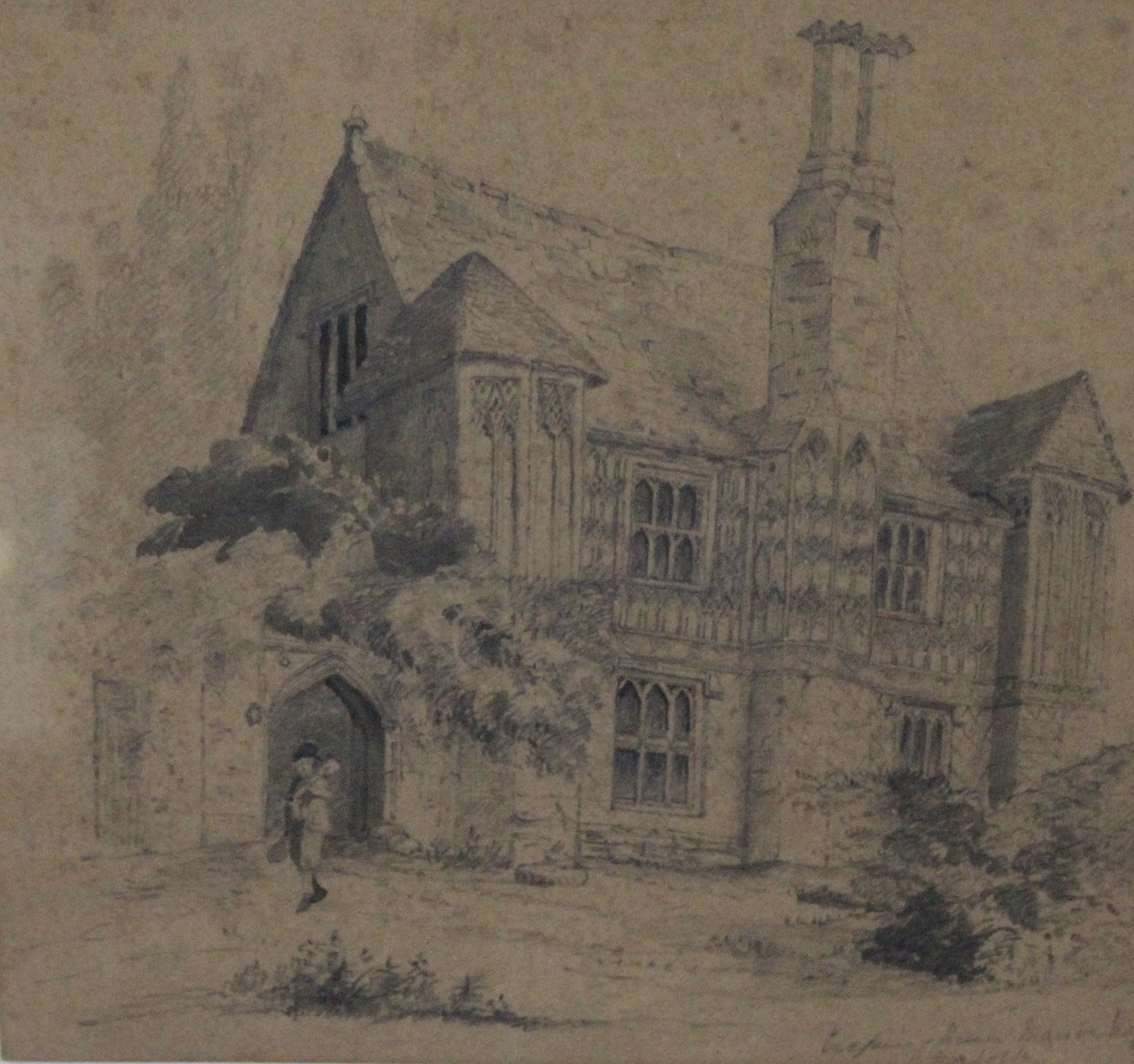 English school (19th Century) Cressingham Manor Pencil drawing 15.5cm x 16cm