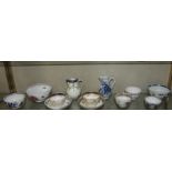 A selection of mostly Worcester porcelain to include tea bowls and saucers, small jugs, and two