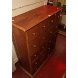 An Oriental hardwood chest of twenty drawers 109cm high, 87cm wide