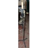 A wrought iron candlestick lamp (sold as parts) Best Bid