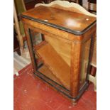 A Victorian walnut and inlaid pier cabinet with shelves (a/f) 105cm high, 77cm wide