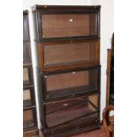 A four glazed section Globe Wernicke bookcase.181cm x 86cm.