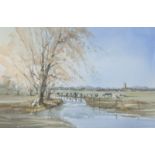 Andy Lefoiderin (20th century) 'Autumn Willows', Meadow near Cricklade; 'Quiet Moments', Cricklade