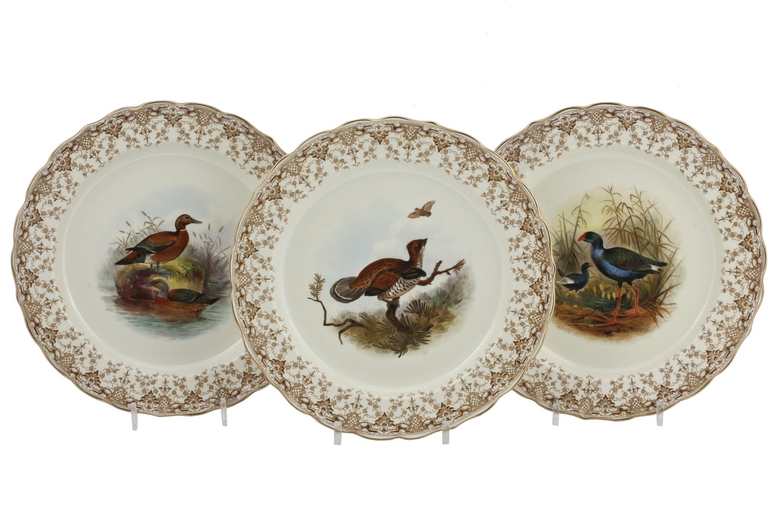 A selection of English porcelain plates, various dates for the most part 19th century, comprising; a