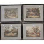 English School (19th century) Hunting scenes A set of four hand coloured aquatints Each 28cm x 37.