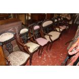 An Edwardian mahogany salon suite consisting of six chairs.