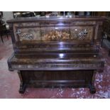 A Spencer inlaid walnut upright piano Best Bid