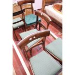 Five Regency rosewood bar back chairs.