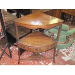 A Georgian mahogany corner washstand.