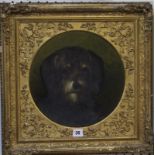 English School (19th Century) A circular portrait of a dog Oil on board Unsigned 28.5cm diameter