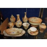 A selection of Royal Worcester ivory-ground porcelain, including trays, a potpourri pierced cover, a