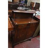 A reproduction mahogany inlaid small chiffonier 77cm wide