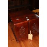 A mahogany table collectors cabinet fitted with drawers 33cm high, 38cm wide