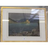 Hugh M Crowther (20th Century) Eilean Donan Castle Pastel drawing Signed lower right 38cm x 51cm