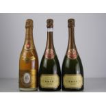 Louis Roederer cristal 1982   1 bt  Krug Grande Cuvee  2 bts Above 3 bts