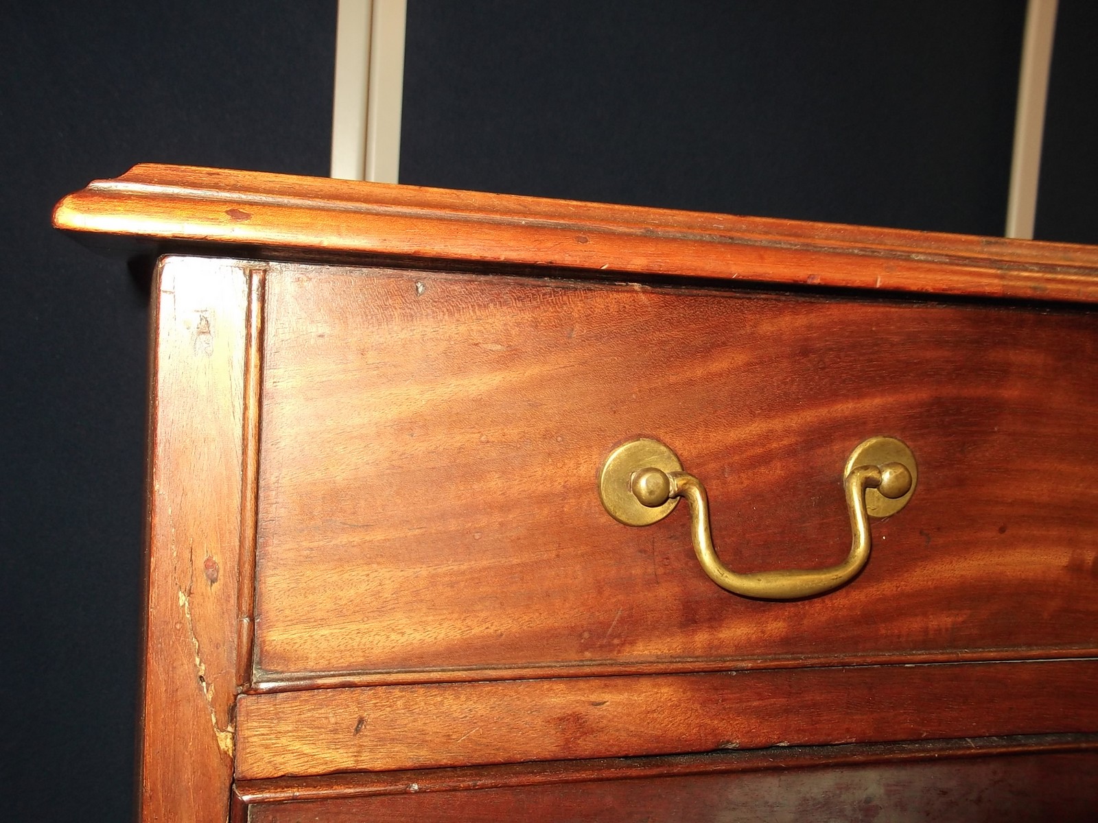 A George II mahogany kneehole desk circa 1740 with a rectangular top, six short drawers flanking a - Image 9 of 11