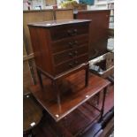 A quantity of Victorian and later furniture comprising; a mahogany centre table, a tripod table,