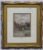 Follower of Sir William Russell Flint Landscape Watercolour Signed lower left Russell Flint 1921