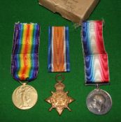 Three WW1 medals; War Medal, Victory Medal, 1914-15 Star, awarded to 6493 Pte. J. S. Muirhead