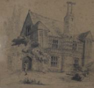 English school (19th Century) Cressingham Manor Pencil drawing 15.5cm x 16cm . Best Bid