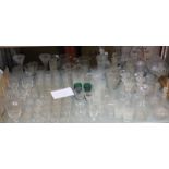 A quantity of assorted glassware to include decanters, wines etc (qty)