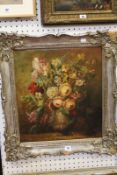 Late 19th Century School Still life of flowers Oil on canvas Signed indistinctly lower right 49cm