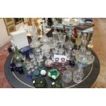 A quantity of assorted glassware to include decanters, ashtrays, vases, decorative items etc (