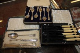 A quantity of EPNS and plated flatware, cased (6). Best Bid