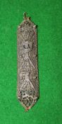 A 19th Century Jewish Mezuzah pendant, silver filigree, marked 800 with scroll attached to reverse,