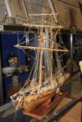 A wooden model boat 'Scottish Maid 1839', 50cm long approx.