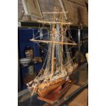 A wooden model boat 'Scottish Maid 1839', 50cm long approx.