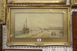 Charles Allbon (British, 1856 - 1926) Fishing scene Watercolour Signed lower right 22cm x 42cm