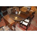 A mixed lot of furniture to include a 19th Century mahogany secretaire (a/f), oak gateleg table,