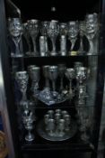 A set of pewter Lord of the Rings goblets, approximately thirty, with associated models