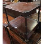 A 19th Century mahogany side table with two long drawers on square tapering legs, 73cm high, the top