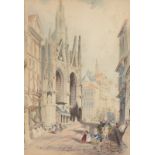 Follower of Samuel Prout Rouen Watercolour Signed lower right and dated 1838 28cm x 19.5cm