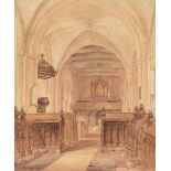 Circle of Circle of George Sidney Shepherd - View of the interior of Minster-in-Thanet, Kent